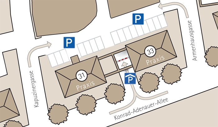 Reservierte Patientenparkplätze - Privatärzte-Zentrum Augsburg